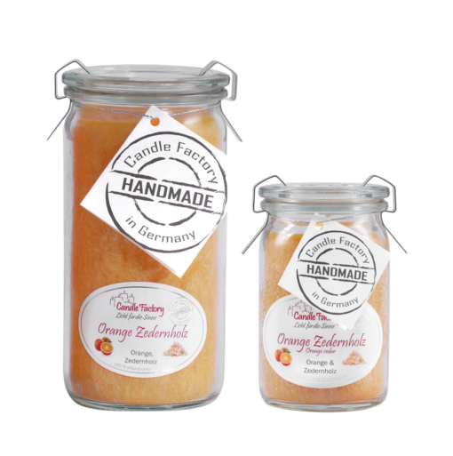 Candle Factory Duftkerze - Orange Zedernholz im Weck-Glas