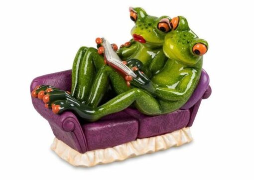 Froschhausen - Froschpaar auf Sofa, hellgrün