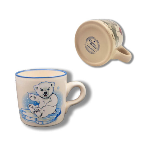 Handgemachte Tasse mit Eisbär-Motiv und Wunschname