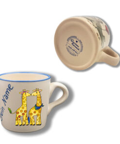 Handgemachte Tasse mit Giraffen-Motiv und Wunschname